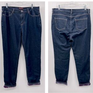 REAL TREE plaid lined high-rise blue woman gorpcore warm activewear jean 12